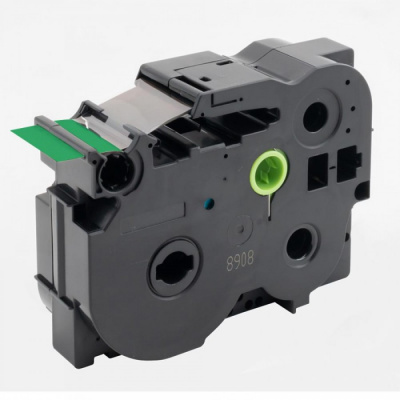 Nastro compatibile con Brother TZ-FX761 / TZe-FX761, 36mm x 8m, flexi, testo nera / nastro verde