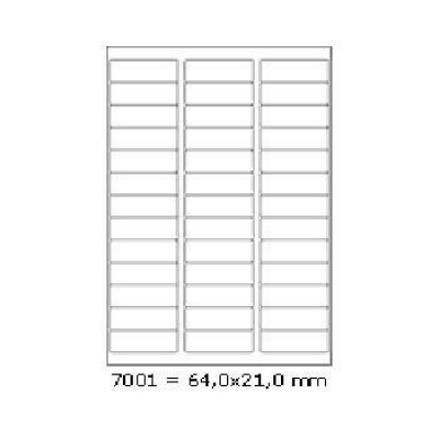 Etichette autoadesive 64 x 21 mm, 39 etichette, A4, 100 fogli