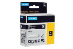 Dymo Rhino 1805436, 19mm x 5,5m, testo bianco/sfondo nera, nastro originale