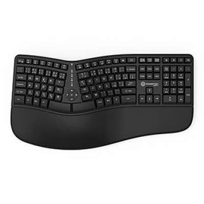 Powerton ERGO LANA Ergonomická klávesnice drátová (USB) CZ/SK, černá