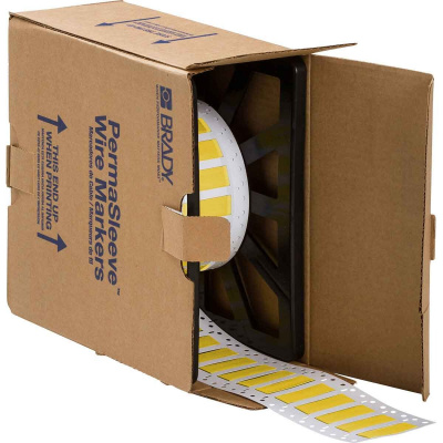 Brady LSZH-250-2-YL / 141237, etichette, THT Low Smoke Halogen Free Permasleeve Wire Marking Sleeves, 50.80 mm x 11.15 mm