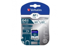 Verbatim 47022 Secure Digital Card Pro U3, scheda di memoria, SDXC, 64GB, UHS-I U3 (Class 10), V30, 