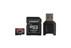 Kingston scheda di memoria Canvas React Plus, 64GB, micro SDXC, MLPMR2/64GB, UHS-II U3, con adattatore, A1, V90