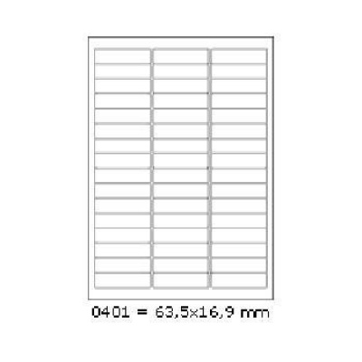 Etichette autoadesive 63,5 x 16,9 mm, 48 etichette, A4, 100 fogli