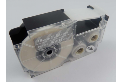 Nastro compatibile con Casio XR-18AX 18mm x 8m testo bianco / nastro trasparente