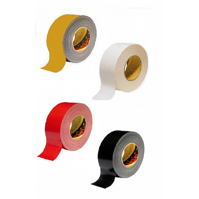 3M 389 Nastro adesivo in tessuto colorato, 25 mm x 50 m 25 mm x 50 m nero/black