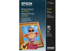 Epson Glossy Photo Paper C13S042536, 200 g/m2, A3, 20pz, lucido, bianco, carta fotografica