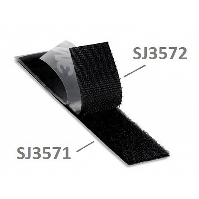 3M Hook & Loop™ SJ3571, nero, asole 25 mm x 45,7 m