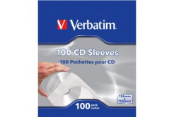 Papírová pouzdra na disky CD 1 KS CD, Papír, bianco, s okýnkem, Verbatim, po 100 pz