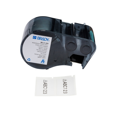Brady M5-31-595 / 176807, 38.10 mm, Vinyl, testo nera / sfondo bianco