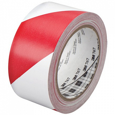 Nastro in PVC 3M 767 bianco-rosso, 50 mm x 33 m