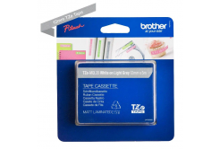 Brother TZe-MQL35, 12mm x 5m, testo bianco / sfondo grigio chiaro, nastro originale