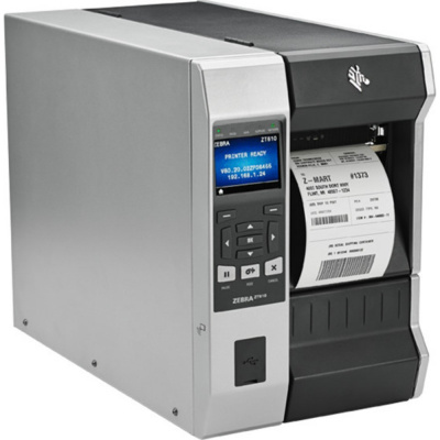 Zebra ZT610 ZT61046-T0E01C0Z, stampante di etichette, 24 dots/mm (600 dpi), disp. (colour), RTC, RFID, ZPL, ZPLII, USB, RS232, BT, Ethernet