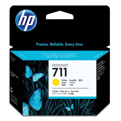 HP 711 IT136A 3pz giallo (yellow) cartuccia originale