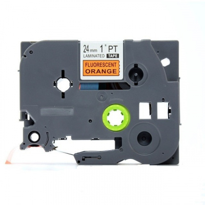 Nastro compatibile con Brother TZ-B51/TZe-B51, segnale 24mm x 8, testo nera/sfondo arancione