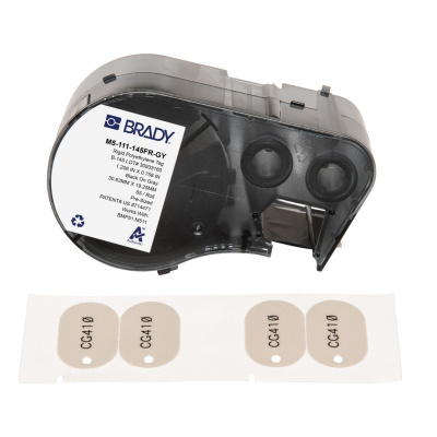 Brady M5-111-145FR-GY / 170851, 30.63 mm, Polyethylene, testo nera / sfondo grigio