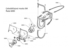 3M 6885 Ochranný výměnný kryt zorníku pro celoobličejové masky řady 6000
