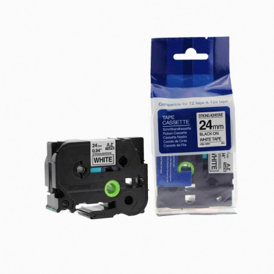 Nastro compatibile con Brother TZ-S251/TZe-S251 24mm x 8m extr.adh. testo nera/sfondo bianco