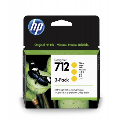 HP 712 3ED79A giallo (yellow) 3pz cartuccia originale