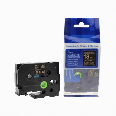 Nastro compatibile con Brother TZ-344 / TZe-344, 18mm x 8m, testo oro / sfondo nera