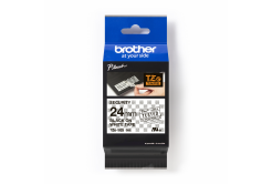 Brother TZe-SE5 Pro Tape, 24mm x 8m, testo nera/nastro bianco, sicurezza, nastro originale