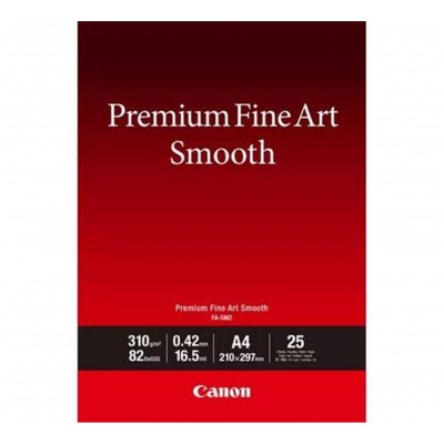 Canon Premium Fine Art Smooth 1711C011, 310 g/m2, A4, 25pz, opaco, getto d'inchiostro, bianco, carta fotografica