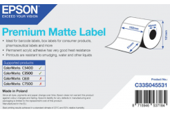 Epson C33S045531 Premium Matte, per ColorWorks, 102x51mm, 650pz, bianco etichette autoadesive