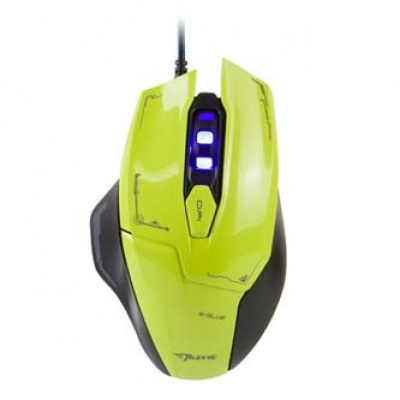 E-blue Mouse Mazer EMS642GRAA-IU, 2500DPI, ottica, 6sp\., wired USB, verde