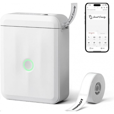 Niimbot D110-M Smart 1AA56011604, etichettatrice, bianco + rotolo di etichette