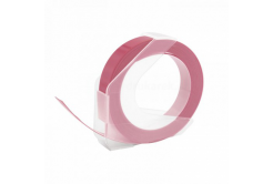 Dymo Omega, 9mm x 3m, bílý tisk / růžový podklad, kompatibilní páska