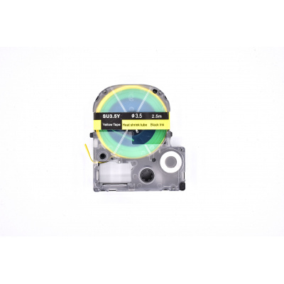 Epson LK-4YBA3 / SU35Y, 3 mm x 2,5 m, stampa nera / sfondo giallo, nastro termorestringente compatibile