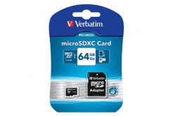 Verbatim 44084 Micro Secure Digital Card Premium, scheda di memoria, micro SDXC, 64GB, UHS-I U1 (Class 10), con adattatore