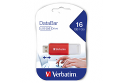 Verbatim USB flash disk, USB 2.0, 16GB, DataBar, rosso, 49453, pro archivaci dat