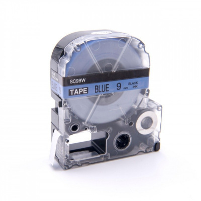 Epson LK-3LBP, SC9BW, 9mm x 9m, testo nera / sfondo blu, nastro compatibile