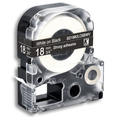 Epson LK-SD18KW, 18mm x 9m, testo bianco / sfondo nera, nastro compatibile