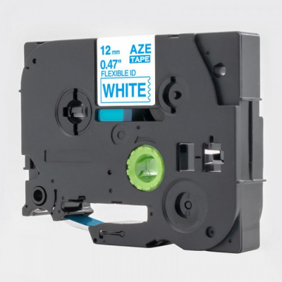 Nastro compatibile con Brother TZ-FX233 / TZe-FX233, 12mm x 8m, flexi, testo blu / nastro bianco