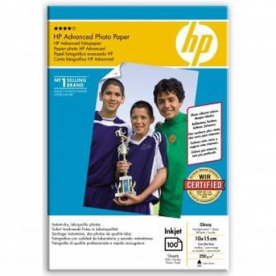 HP Advanced Glossy Photo Paper Q8692A, 250 g/m2, 10x15cm, 100pz, lucido, bianco, carta fotografica