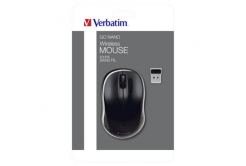 Verbatim Mouse Go Nano 49042, 1600DPI, 2.4 [GHz], ottica, 3sp\., senza fili, nero, 2 pz AA