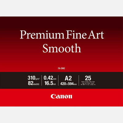Canon Premium Fine Art Smooth 1711C016, 310 g/m2, A2, 25pz, opaco, getto d'inchiostro, bianco, carta fotografica