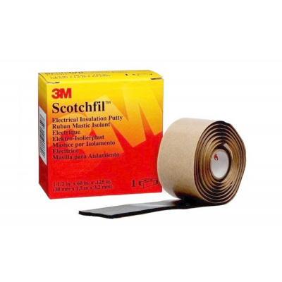 3M Scotchfil Nastro isolante elettrico in mastice, nero, sp. 3,1 mm, 38 mm x 1,5 m