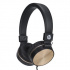 Cuffie HP DHH-1206 con microfono, controllo del volume, nero-oro, classiche tipo jack da 3,5 mm