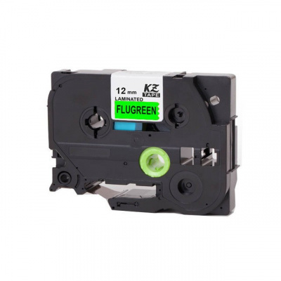 Nastro compatibile con Brother TZ-D31/TZe-D31, segnale 12mm x 8m, testo nera/sfondo verde
