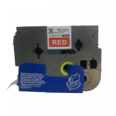 Nastro compatibile con Brother TZ-465 / TZe-465, 36mm x 8m, testo bianco / sfondo rosso