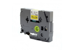 Nastro compatibile con Brother TZ-S611/TZe-S611, 6mm x 8m,extr.adh. testo nera/sfondo giallo