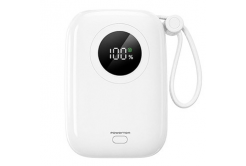 Powerton ENERGY WHITE EDITION Powerbanka 10000mAh, 2x USB-C, 22.5W, integrované kabely, bílá