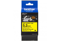 Brother HSe-611E Pro Tape, 5.2 mm  x 1.5 mm, testo nera / nastro giallo, nastro originale