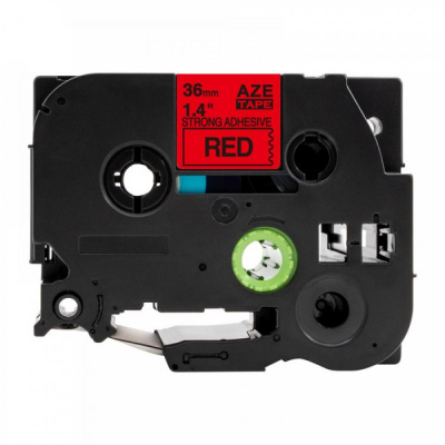 Nastro compatibile con Brother TZ-S461 / TZe-S461, 36mm x 8m, extr.adh. testo nera / nastro rosso