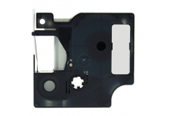 Nastro compatibile con Dymo 18443, 9mm x 5, 5m testo nera / sfondo bianco, vinile