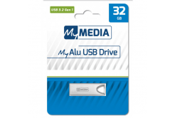 MyMedia USB flash disk, USB 3.2, 32GB, MyAlu, argento, 69276, USB A