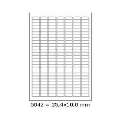 Etichette autoadesive 25,4 x 10 mm, 189 etichette, A4, 100 fogli